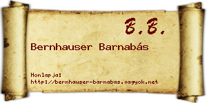 Bernhauser Barnabás névjegykártya