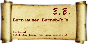 Bernhauser Barnabás névjegykártya